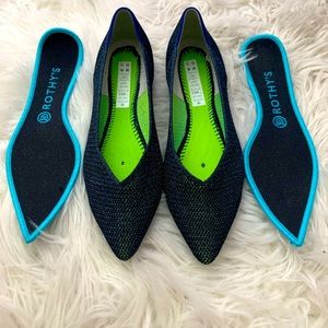 Rothys Black Friday Metallic Lattice Pointe